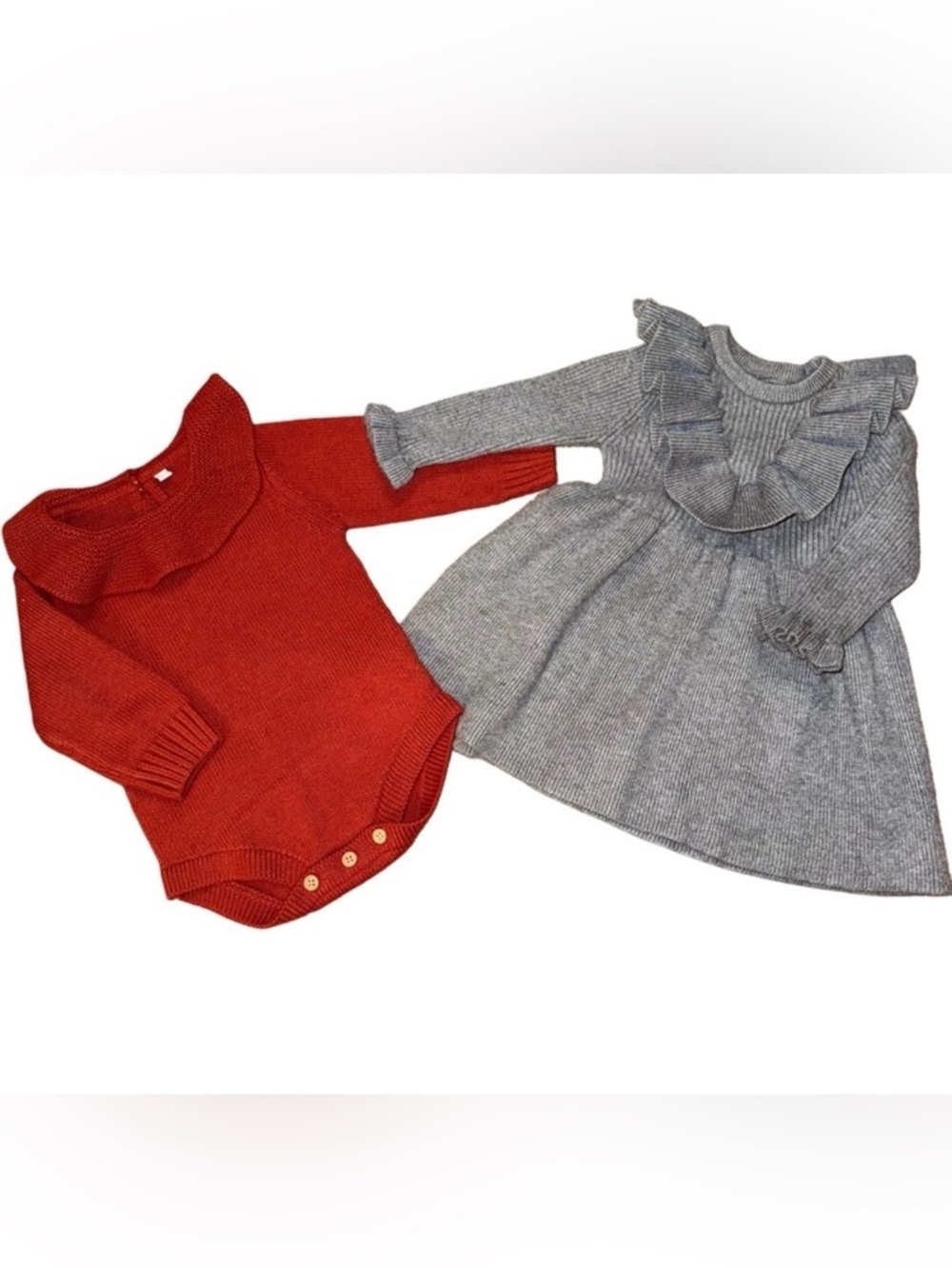 Bundle Of Two Knit Baby Girl Outfits Size 12M